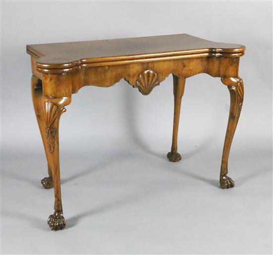 A George I walnut gaming table, W.3ft 4.5in. D.1ft 8in. H.2ft 5.5in.